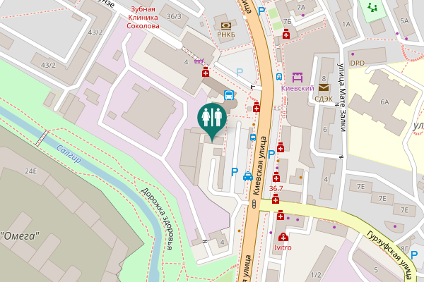 Map showing location of Kievskaya Street 4 Toilet