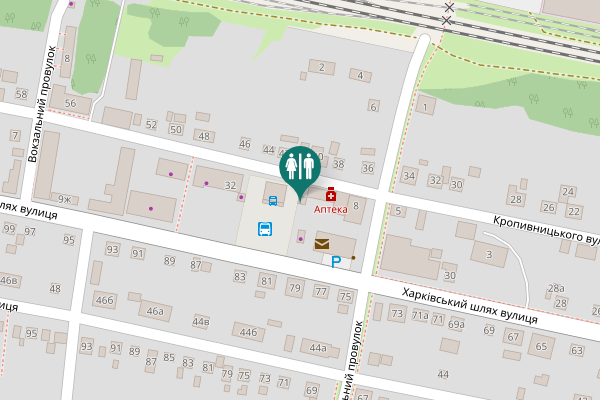 Map showing location of Kropyvnytskoho str. 9б Toilet