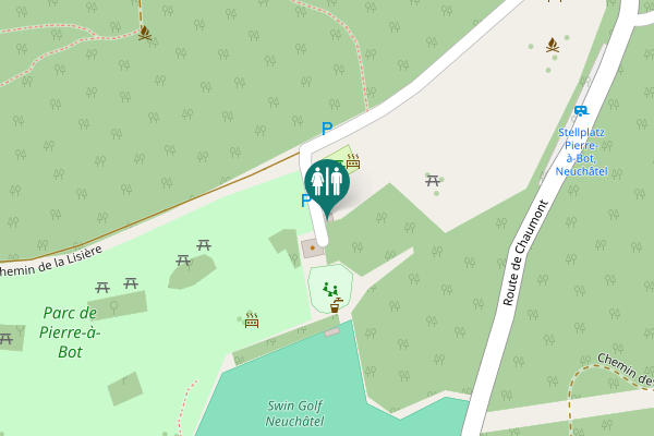 Map showing location of Neuchâtel Toilet