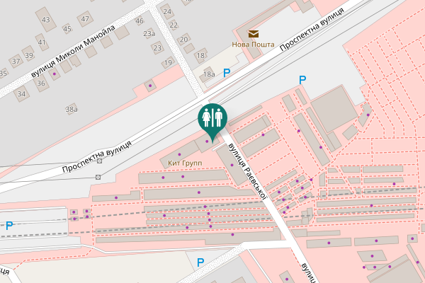Map showing location of вулиця Раєвської 18а Toilet