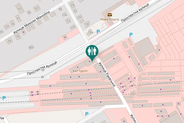 Map showing location of вулиця Раєвської 18а Toilet