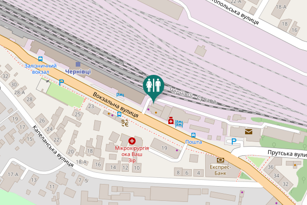 Map showing location of Вокзальна вулиця 38 Toilet