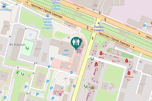 Map showing location of Heroiv Kharkova Avenue 144 Toilet