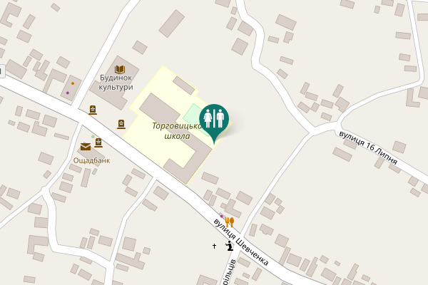Map showing location of вулиця Шевченка Toilet