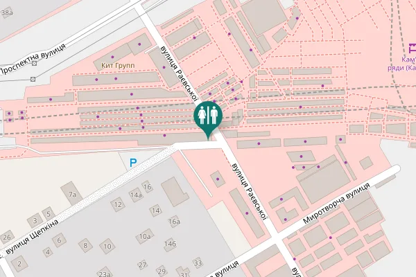 Map showing location of Schepkina Street Toilet