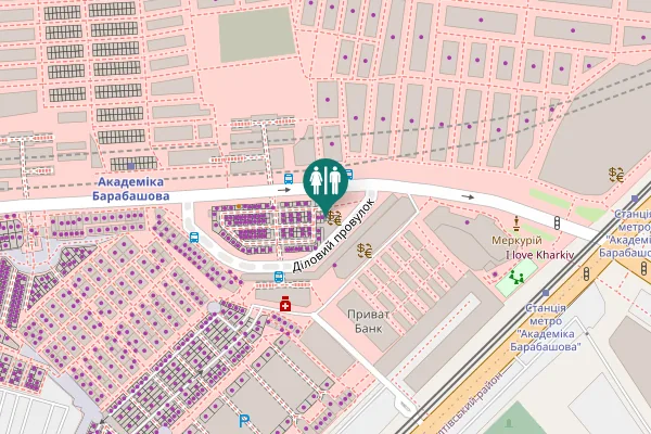 Map showing location of Амурський провулок 1 Toilet
