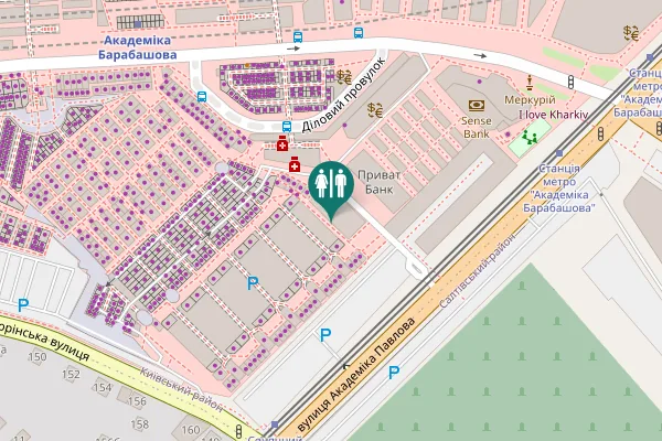 Map showing location of Амурський провулок 1 Toilet