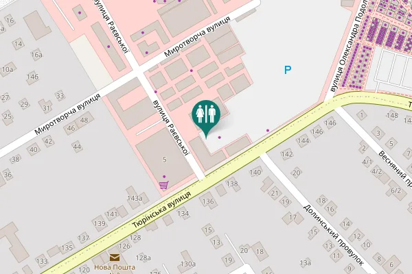 Map showing location of вулиця Раєвської 5 Toilet