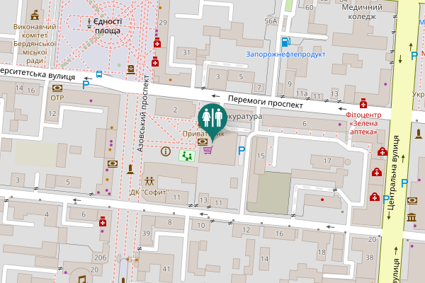 Map showing location of Azovski Avenue 35 Toilet