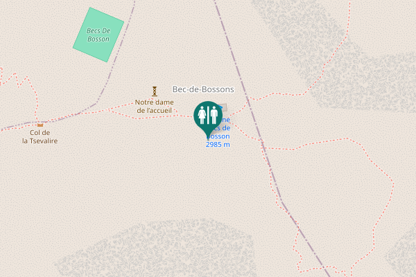 Map showing location of Sentier des Becs de Bosson 3 Toilet