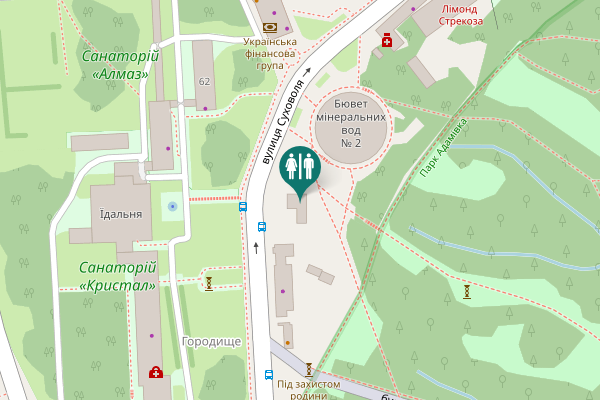 Map showing location of Sukhovolia Street 62 Toilet