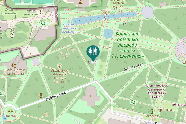 Map showing location of Dubova Alley Toilet