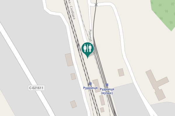 Map showing location of Rudnytsia Toilet