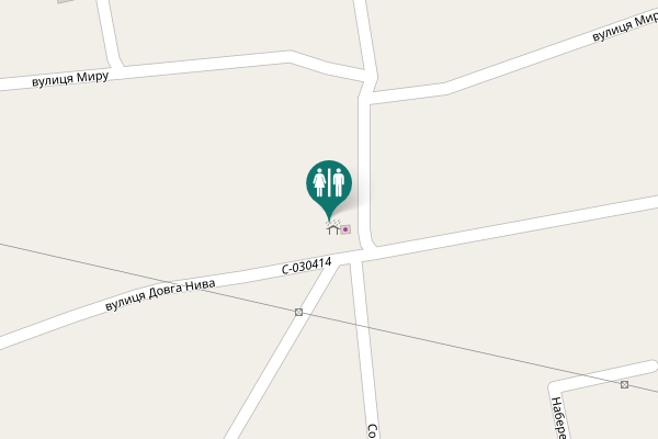 Map showing location of Dovha Nyva Street Toilet