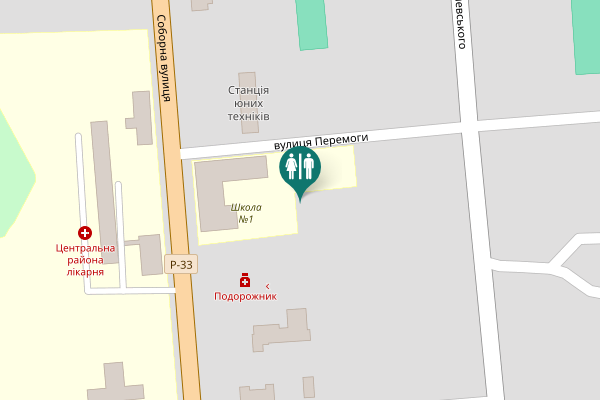 Map showing location of вулиця Перемоги Toilet
