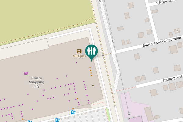 Map showing location of Південна дорога 1 Toilet