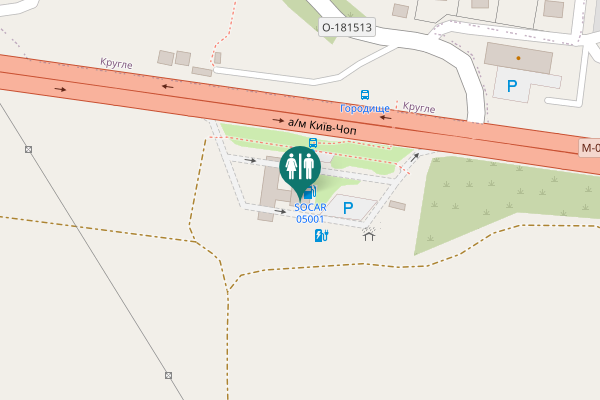 Map showing location of а/м Київ-Чоп Toilet