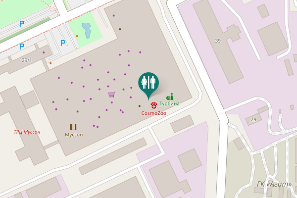 Map showing location of Vakulenchuka Street 29 Toilet