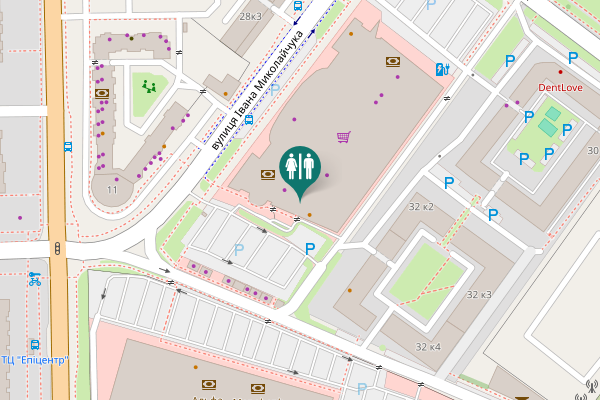 Map showing location of Ivana Mykolaichuka Street 2 Toilet
