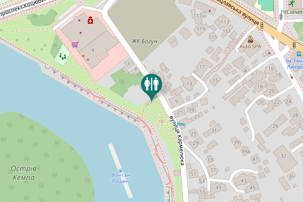 Map showing location of Karmeliuka Street 10 Toilet