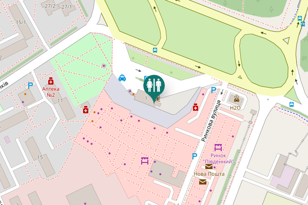 Map showing location of Rynkova Street 1 Toilet