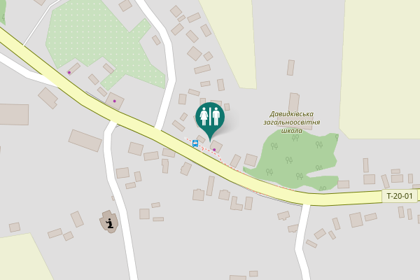 Map showing location of Т-20-01 Toilet
