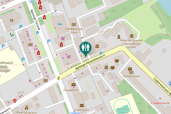 Map showing location of Nezalezhnosti Street 4 Toilet