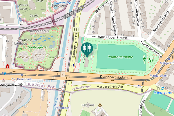 Map showing location of Höhenweg 85 Toilet