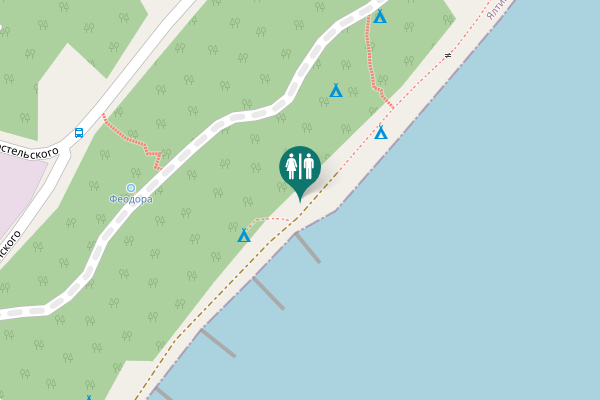 Map showing location of Lazurnoe Toilet
