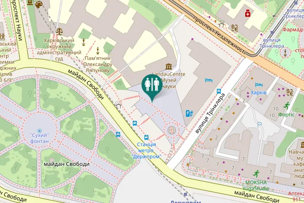 Map showing location of Kharkiv Toilet