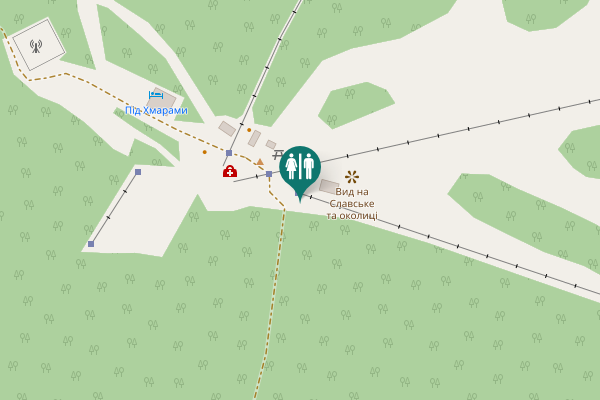 Map showing location of Slavske Settlement Hromada Toilet