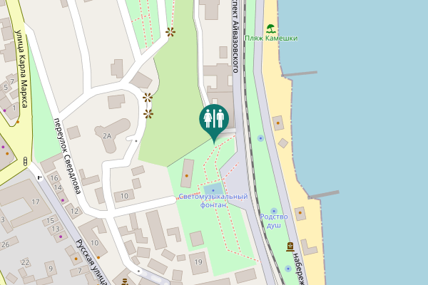Map showing location of Aivazovskoho Avenue Toilet