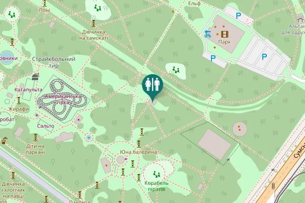 Map showing location of Sumska Street 81 Toilet