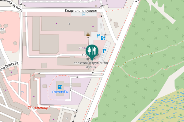 Map showing location of Krainia Street 1 Toilet