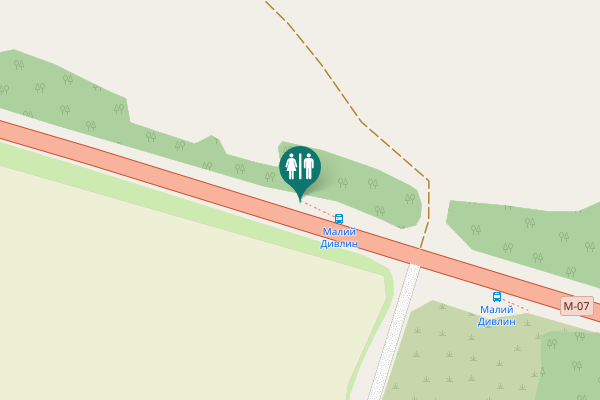 Map showing location of М-07 Toilet