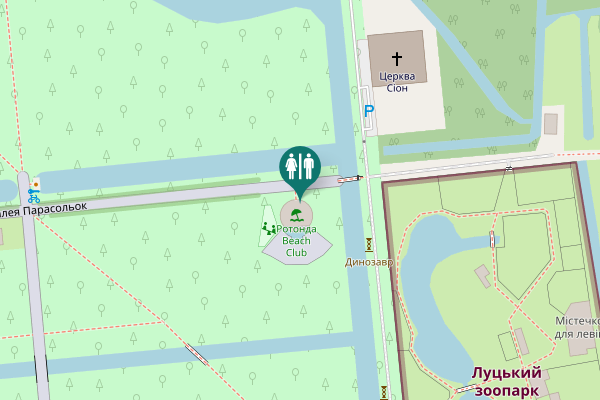 Map showing location of Alley of Umbrellas Toilet