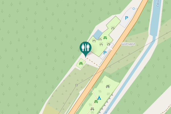 Map showing location of Р-21 Toilet