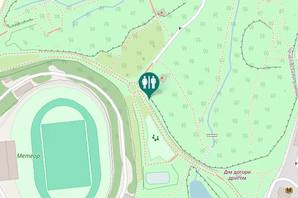 Map showing location of Pavla Chubynskoho Street Toilet