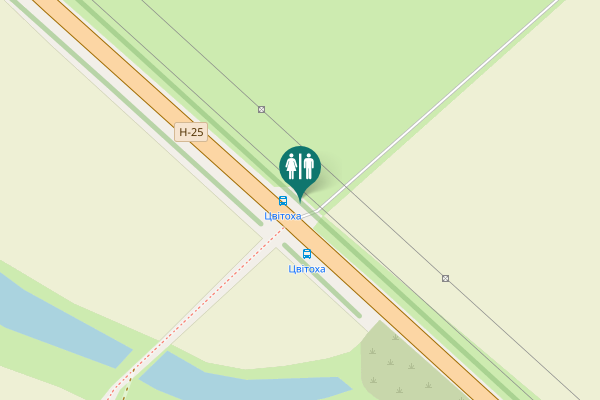 Map showing location of Н-25 Toilet