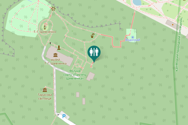 Map showing location of Kaniv Toilet