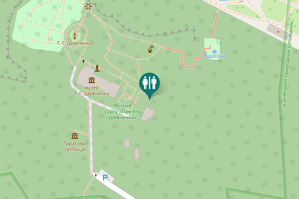 Map showing location of Kaniv Toilet