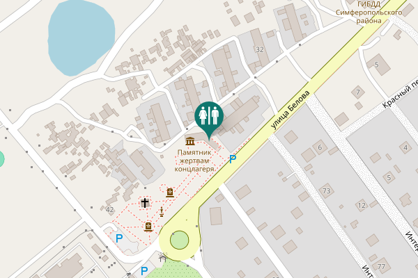 Map showing location of улица Белова Toilet