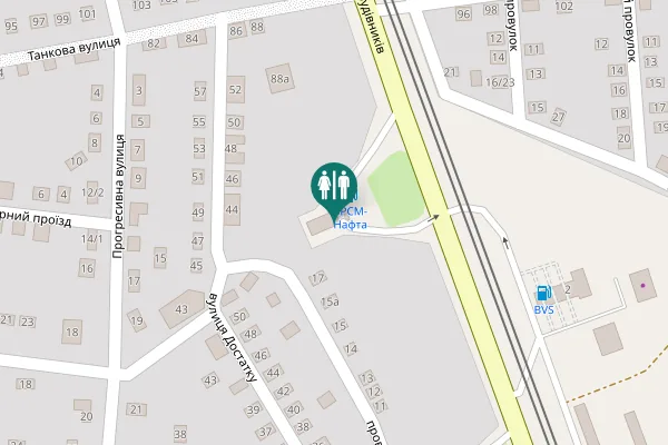Map showing location of Dostatku Lane 18/1 Toilet