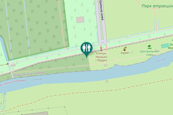 Map showing location of Центральна алея Toilet