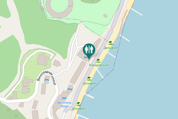 Map showing location of Vinogradnaya Street 95 Toilet