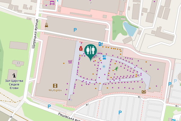 Map showing location of Kulparkivska Street 226а Toilet