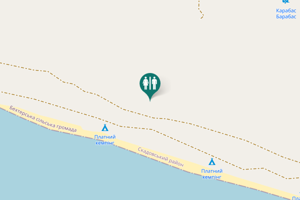 Map showing location of Bekhtery rural hromada Toilet