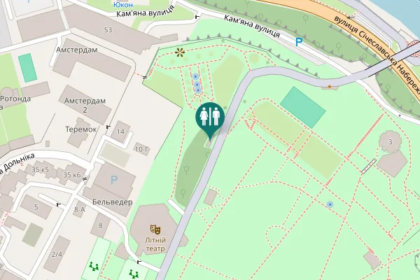Map showing location of Dnipro Toilet