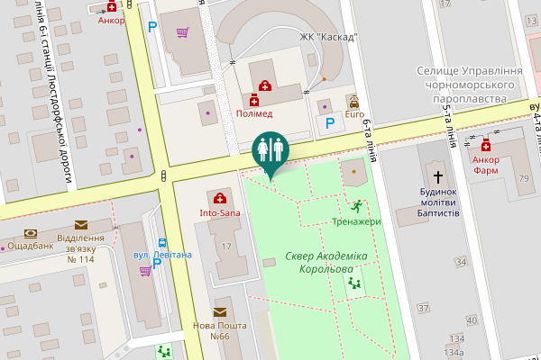 Map showing location of Levitana Street 62 Toilet