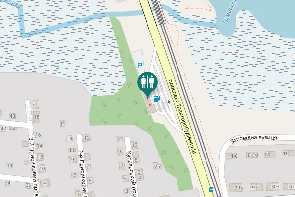 Map showing location of Traktorobudivnykiv Avenue 1а Toilet